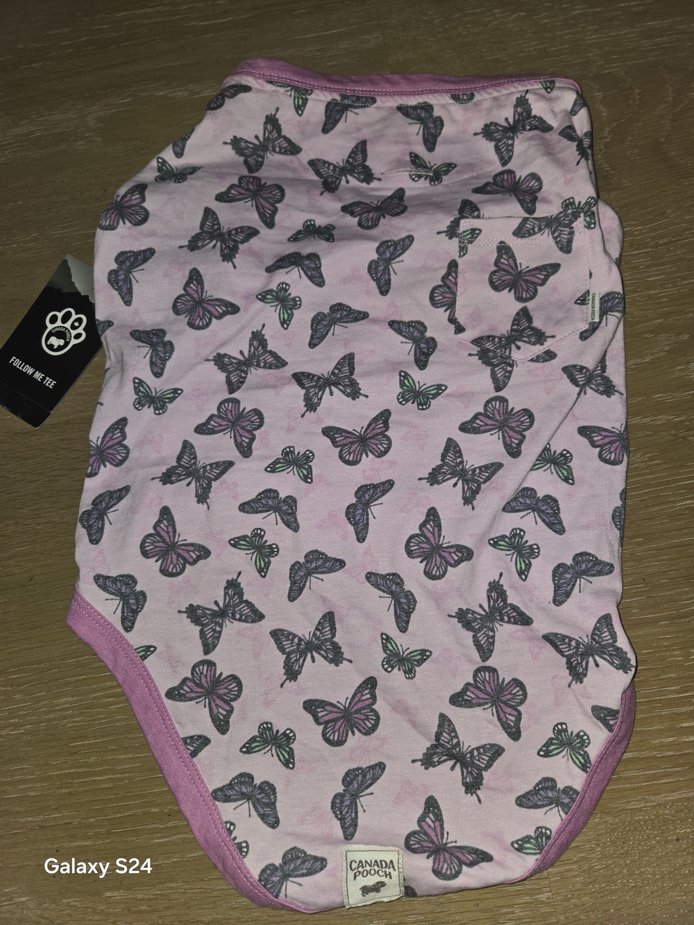 Pink Butterfly Canada Pooch Follow Me Tee 20 Inch For 33-40 Lbs New